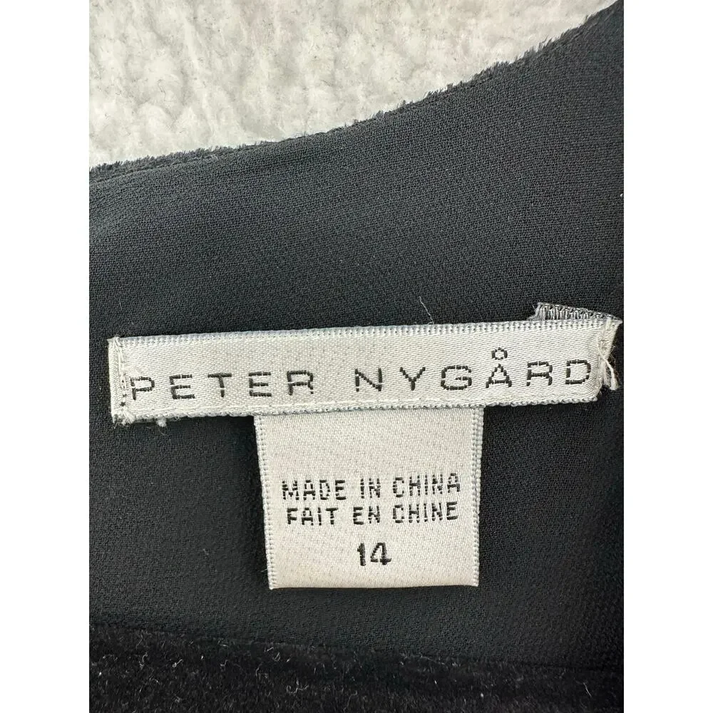 Peter Nygard Black Velour Butterfly Blouse - Size 14 - Picture 3 of 6